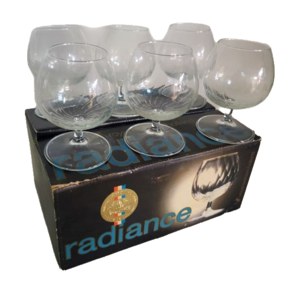 Vintage Royal Leerdam Holland Set of 6 RADIANCE Liqueur Cognac Glasses 7.5 Ounce